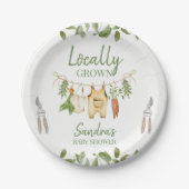 Rustic Green Locally Grown Baby Shower Pappteller (Vorderseite)