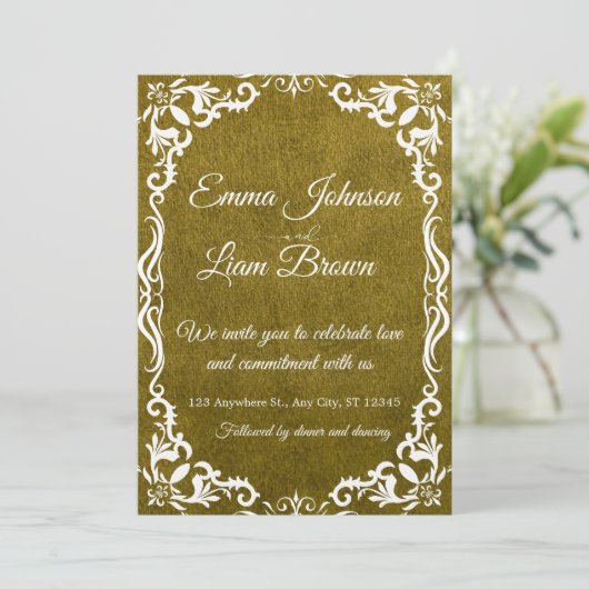 Rustic Green Mexican Wedding Invitation Einladung (Stehend Vorderseite)