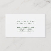 Rustic Green Minimal Schreibmaschinenverkäufer Sch Visitenkarte (Rückseite)