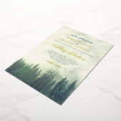 Rustic Green Pine Trees Elegant Wedding Folieneinladung (Gedreht)
