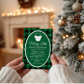 Rustic Green Plaid Christmas Baby Shower  Einladung