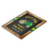 Rustic Green Tractor Babyshower Guest Book Notizblock (Linke Seite)