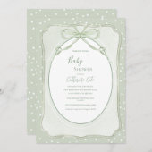 Rustic Green Vintage Baby Shower Einladung (Vorne/Hinten)