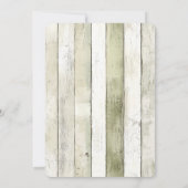 Rustic Green White Faux Wood Birthday Einladung (Rückseite)