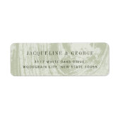Rustic Green Wood Grain Spring Wedding Address (Vorne)
