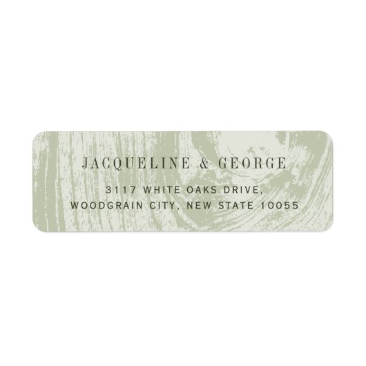 Rustic Green Wood Grain Spring Wedding Address (Vorne)