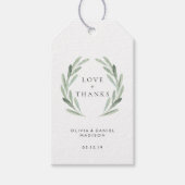 Rustic Green Wreath Elegant Wedding Vielen Dank Geschenkanhänger (Vorderseite)