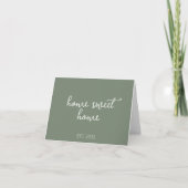 Rustic Green Zuhause Sweet Zuhause New Home Eigent Karte (Vorderseite)
