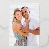 Rustic Greenerage Foliage Foto Hochzeitsschrift Folieneinladung (Rückseite)