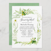 Rustic Greenerity Baby oder Brautparty per Mail Einladung (Vorne/Hinten)