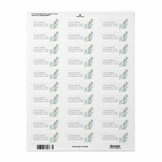 Rustic Greenerity Return Address Label Wedding (Vorne)