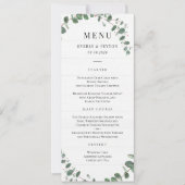 Rustic Greenerity Wedding Menu Card Einladung (Vorderseite)