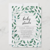 Rustic Greenery Baby Shower Einladung (Vorderseite)