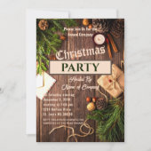 Rustic Greenery Company Weihnachten Party Einladun Einladung (Vorderseite)