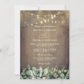 Rustic Greenery Country Barn QR Code Wedding Einladung (Vorderseite)
