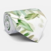 Rustic Greenery Dusty Blue Airy Wedding Neck Tie Krawatte (Gerollt)