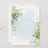 Rustic Greenery Dusty Blue Couples Dusche lädt ein (Rückseite)