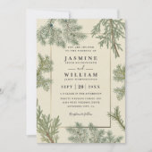 Rustic Greenery Elegant Modern QR Code Wedding Einladung (Vorderseite)