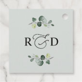 Rustic Greenery Eucalyptus Monogram Vielen Dank Geschenkanhänger (Rückseite)