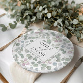 Rustic greenery Eucalyptus paper plate Pappteller