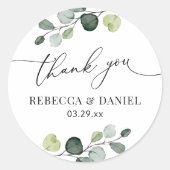 Rustic Greenery Eucalyptus Personalisiert Vielen D Runder Aufkleber (Vorderseite)