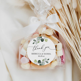 Rustic Greenery Eucalyptus Personalisiert Vielen D Runder Aufkleber