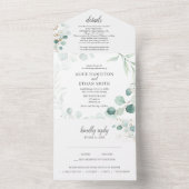 Rustic Greenery Eucalyptus Summer Wedding All In One Einladung (Innen Boden)