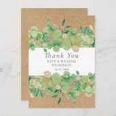 Rustic Greenery Eucalyptus Wedding Vielen Dank Dankeskarte (Vorne/Hinten)