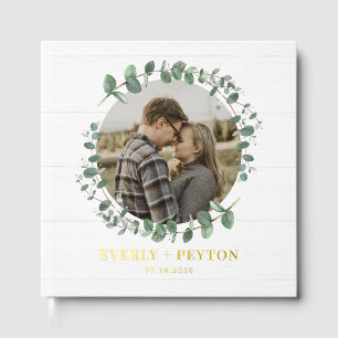 Rustic Greenery Foil Wedding Gästebuch