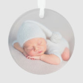Rustic Greenery Fox Baby's First Christmas Foto Ornament (Rückseite)