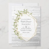 Rustic Greenery Geometric QR Code UAWG Wedding Einladung (Vorderseite)