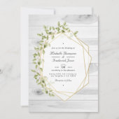 Rustic Greenery Geometric QR Code UAWG Wedding Einladung (Vorderseite)