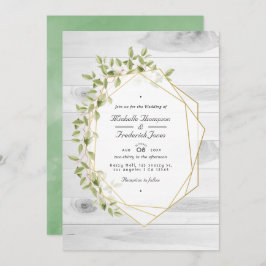 Rustic Greenery Geometric QR Code UAWG Wedding Einladung