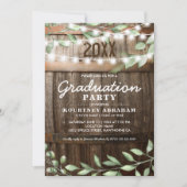 Rustic Greenery Graduation Party Einladung (Vorderseite)