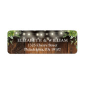 Rustic Greenery Lights Wedding Return Address (Vorne)
