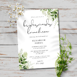 Rustic Greenery Monogram Bridesmaids Luncheon Invi Einladung
