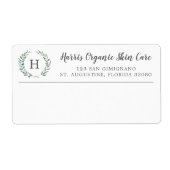 Rustic Greenery Monogram Business Shipping (Vorne)