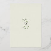 Rustic Greenery Monogram First Holy Communion Folieneinladung (Rückseite)