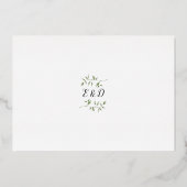 Rustic Greenery Monogram Foto Wedding Gold Folieneinladung (Rückseite)