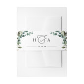 Rustic Greenery Monogram Wedding Einladungsbanderole (Vorderseite Beispiel)