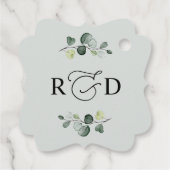 Rustic Greenery Monogram Wedding Vielen Dank Geschenkanhänger (Rückseite)