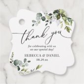 Rustic Greenery Monogram Wedding Vielen Dank Geschenkanhänger (Vorderseite)