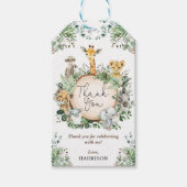 Rustic Greenery Safari Jungle Animals Vielen Dank Geschenkanhänger (Vorderseite)