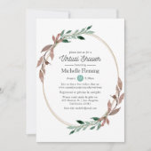 Rustic Greenery Virtual Baby oder Brautparty Einladung (Vorderseite)