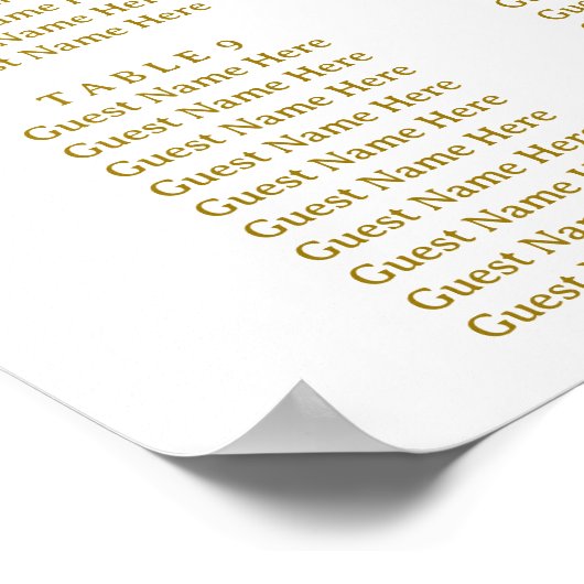 Rustic Greenery Wedding Table Plan Poster (Ecke)