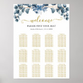 Rustic Greenery Wedding Table Plan Poster (Vorne)