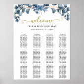 Rustic Greenery Wedding Table Plan Poster (Vorne)