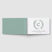 Rustic Greenery Wreath Monogram Baby Shower Gästebuch (Voll)