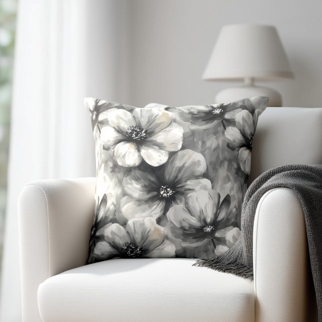 Rustic Grey Floral Kissen (Von Creator hochgeladen)