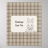Rustic Grey Gingham Wall Art - Western Style Decor Poster (Vorne)